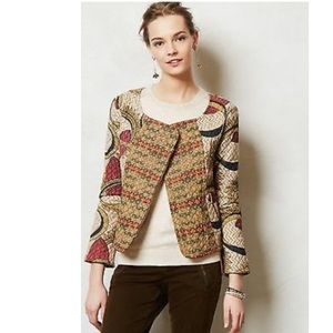 ANTHROPOLOGIE KANTHA PRINTED QUILTED MOTO JACKET